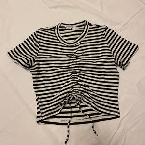 Striped crop tee, size small